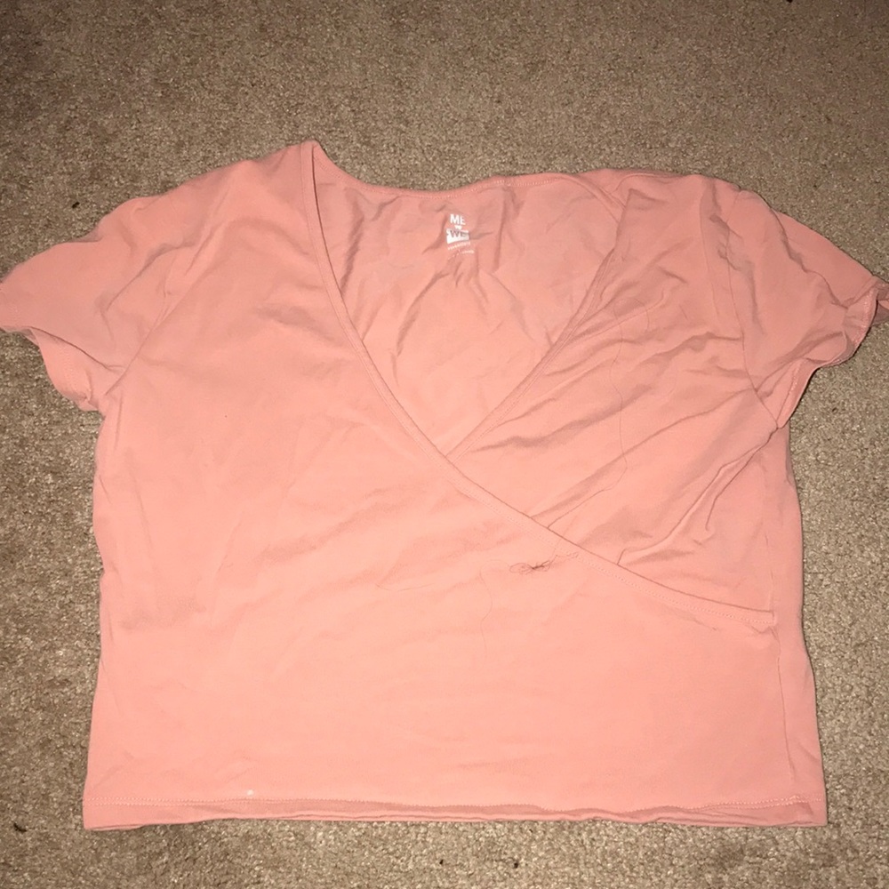 Pink Crossover Crop Top